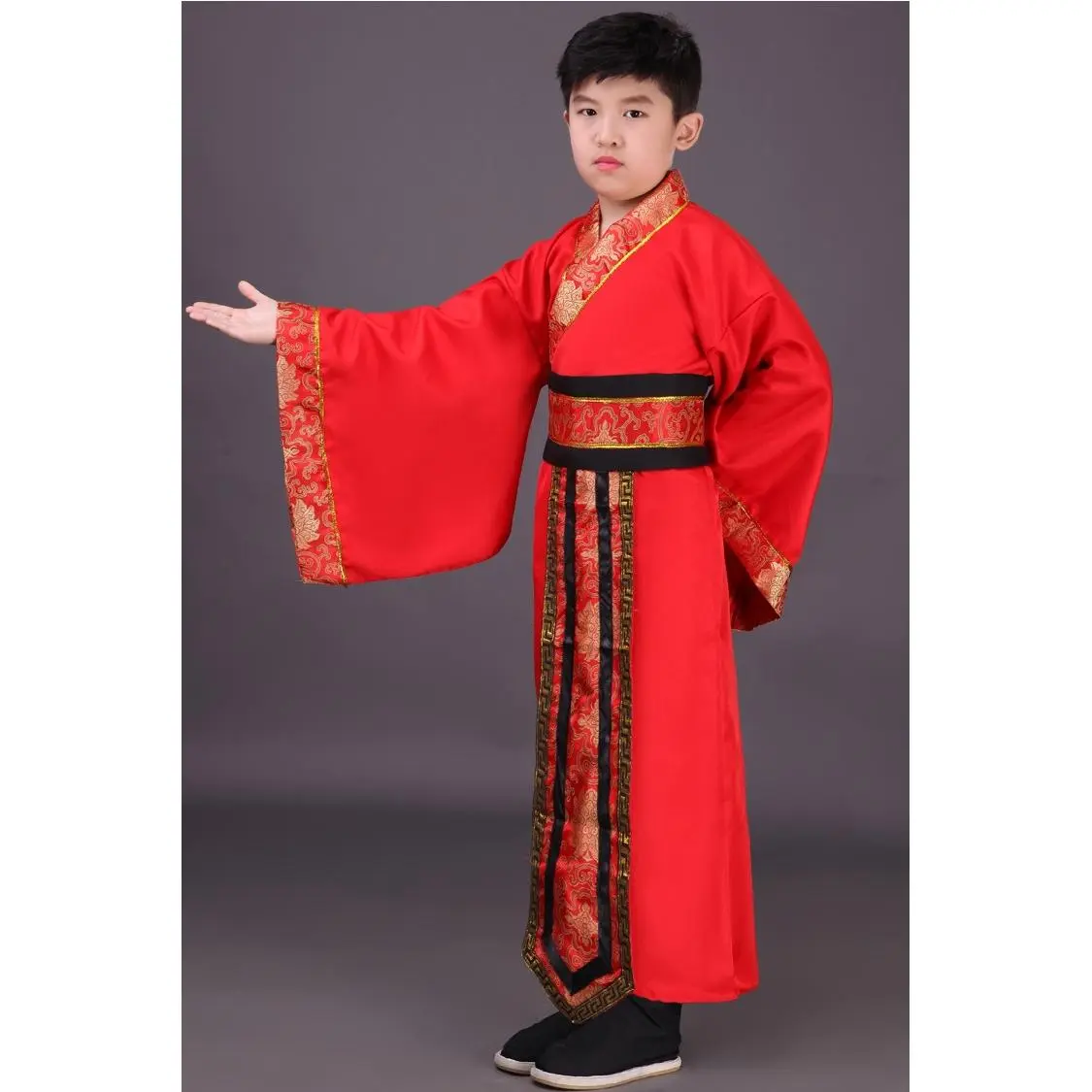 直裾深衣国学服装演出服大臣儿童