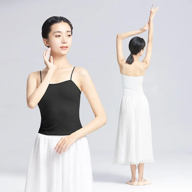 舞蹈服装带胸垫吊带内衣抹胸一体