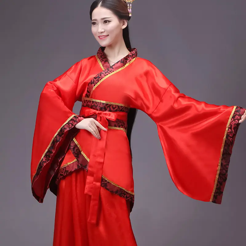 古装女唐装汉服正规双绕曲裾