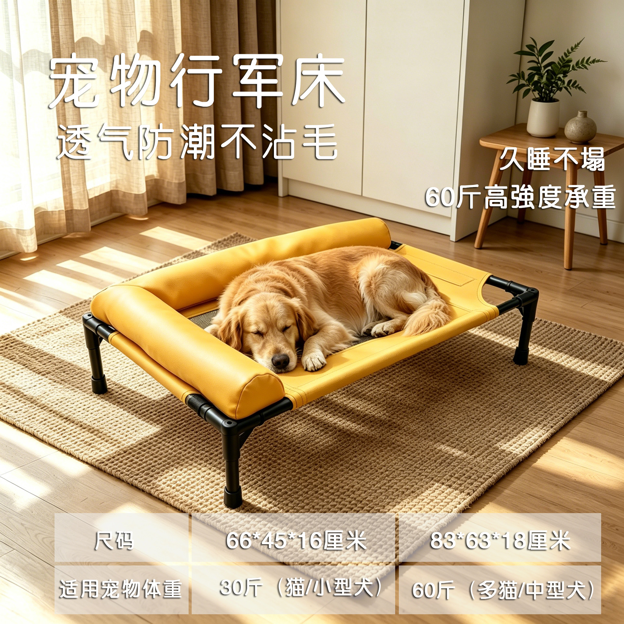 桃乐迪防潮透气猫狗行军床可拆洗