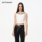 海军领短款 JAC 蝴蝶结无袖 背心上衣女修身 FLEURANT夏季 新款