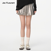 新款 JAC FLEURANT夏季 蓬蓬裙亮片短裙百搭花苞裙休闲半身裙