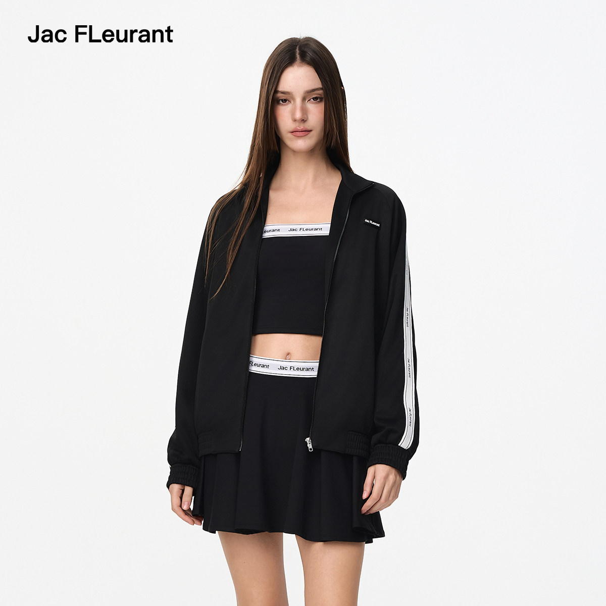 JAC FLEURANT春夏新品侧边LOGO网球外套织带网球吊带短裙套装,女装/女士精品,时尚套装,淘宝优惠券,粉丝福利购,淘宝优惠卷