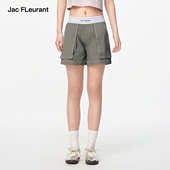 JAC 短裤 FLEURANT春夏新品 松紧织带LOGO五分工装