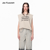 FLEURANT 新款 白鹿 JAC 戴燕妮同款 夏季 背心字母印花无袖 T恤