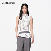 twice 波点修身 mina同款 JAC FLEURANT新品 无袖 背心上衣