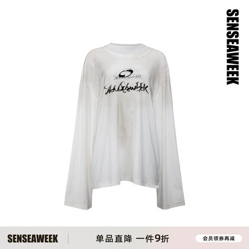 SENSEAWEEK长袖T恤脏水洗循环标
