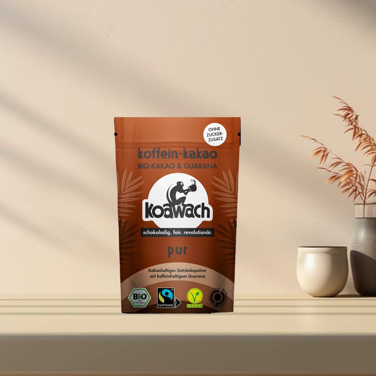 「全场满300包邮」德国发货koawach有机无糖黑巧克力可可粉100g