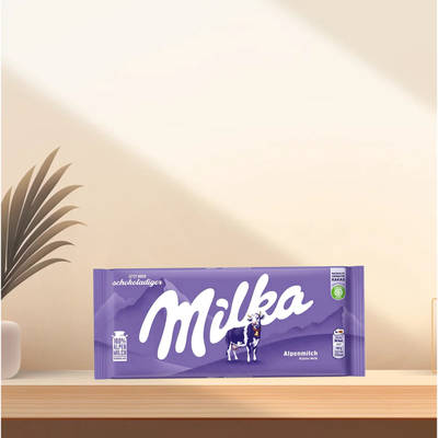 「全场300包邮」德国发货milka妙卡阿尔卑斯牛奶巧克力100g