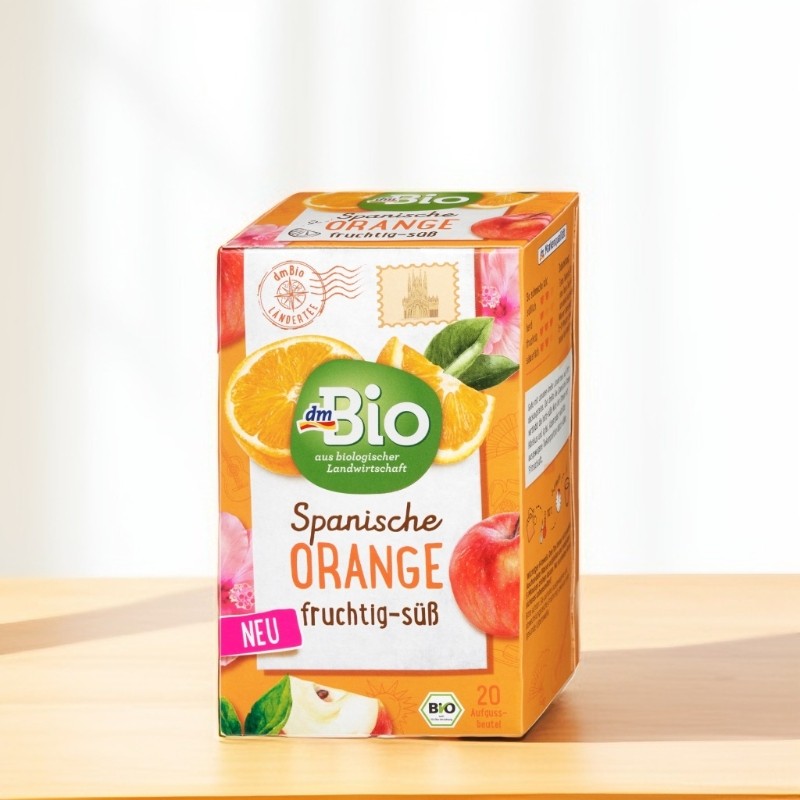 「全场满300包邮」德国发货dm bio有机西班牙橙茶40g