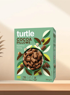 「300包邮」德国发货Turtle有机巧克力雪吻榛子夹心谷物脆300g