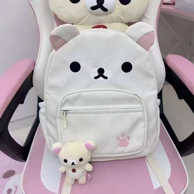 少女日系轻松熊双肩包可爱卡通大