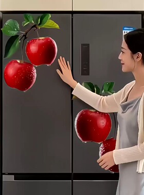 冰箱贴纸高清苹果图案遮丑装饰贴