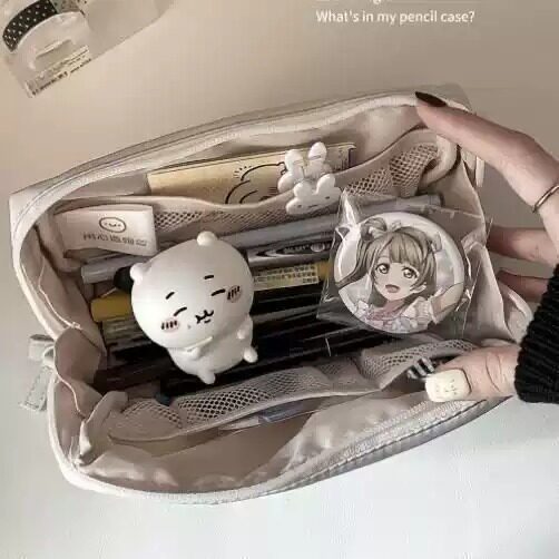 纯色fufu灰高颜值大容量笔袋|