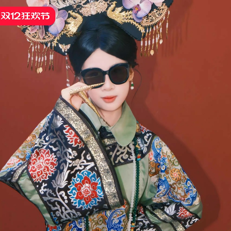 清汉女重工刺绣晋商少奶奶斜襟