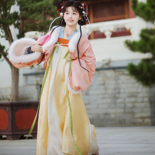 汉服女冬季加绒加厚短上袄新中式2026外套甜粉唐代云歌复原风长安
