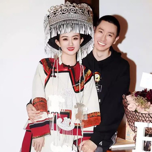 赵丽颖同款凉山彝族服装苗族少女民族风套装云南旅拍千户苗寨红白