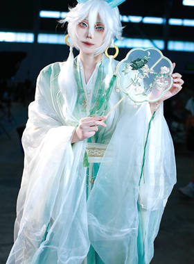 【洛神赋】魏晋风汉服女绿色交领直裾袍套装春秋战国古装cos漫展