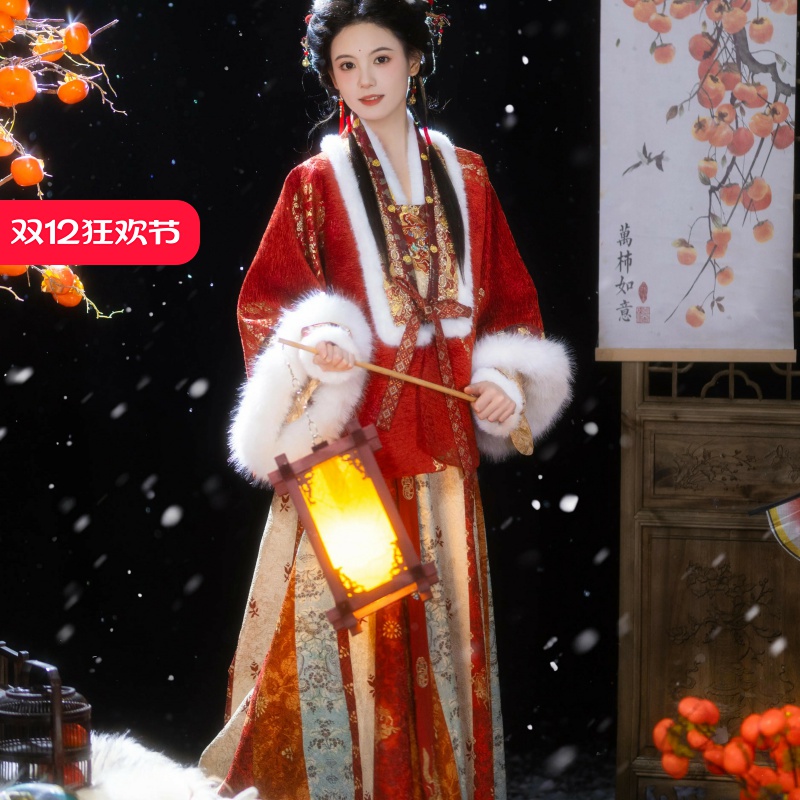 新中式冬汉服，绒暖雅致显国风