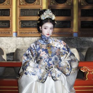 明制汉服女重工织金妆花立领大襟马面裙中国潮宫廷风贵女大明贵女