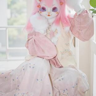 女汉服叠穿毛绒秋冬加厚古装比甲披袄马面裙套装新中式中国风cos