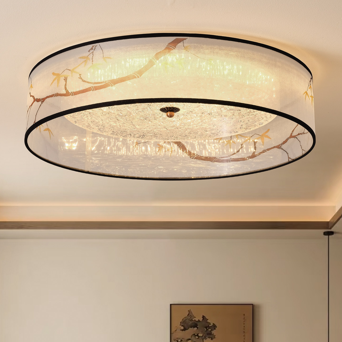 宋代美学卧室吸顶灯新中式中古风复古实木书房南洋风布艺房间灯具,家装灯饰光源,餐厅/卧室/书房吸顶灯,淘宝优惠券,粉丝福利购,淘宝优惠卷