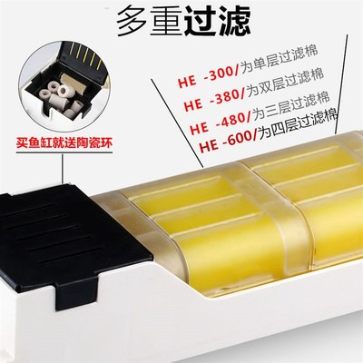 森森小鱼缸HE300/380/480/600专用过滤棉原厂原装黄色过滤棉黄色