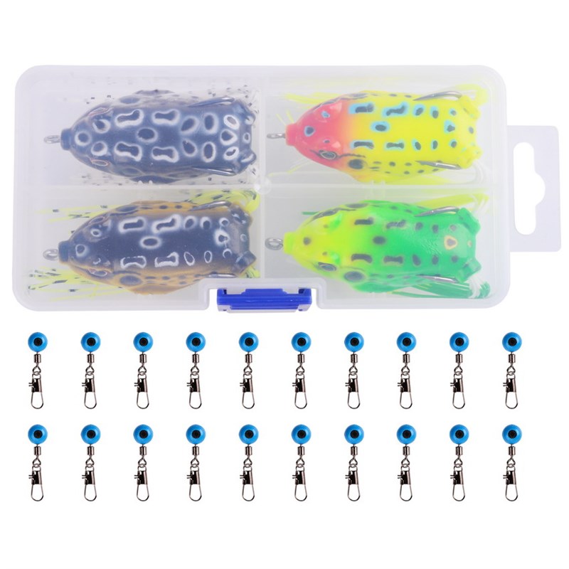 4pcs/Box Soft Frog Shape Fishing Lures Double Hooks 8g 13g T