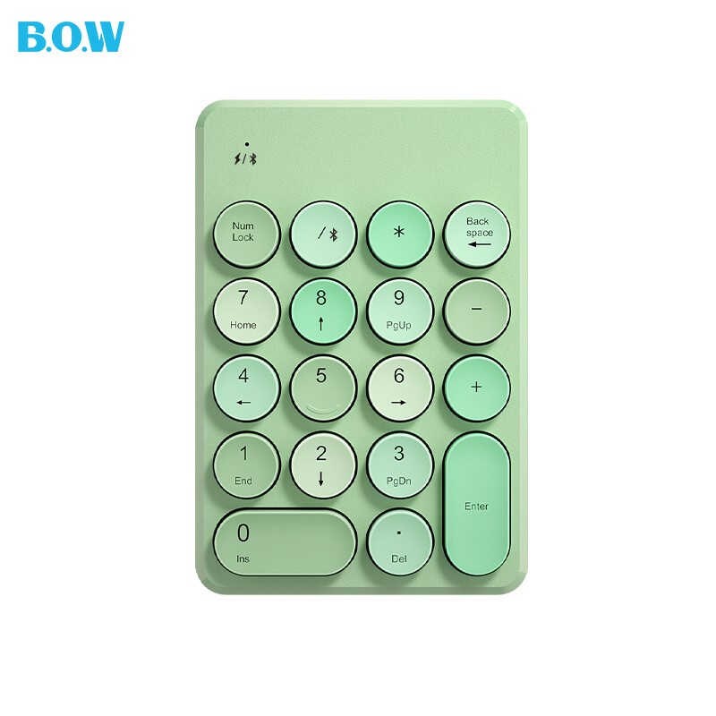 厂家厂家航世(BOW)HB159蓝牙数字小键盘迷你键盘复古圆帽笔记本