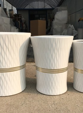 白色树皮纹幸福树平安树散尾葵绿萝发财树特大号大号陶瓷花盆