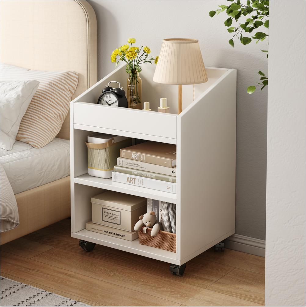 书桌旁小书架可移动书桌下收纳柜小型书柜床头迷你边柜桌边置物架