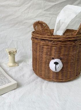 Tissue Box Rattan Paper Box 2 Colors Fine Workmanship