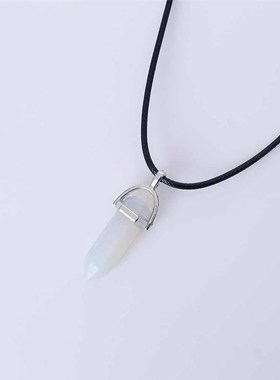 极速Hexagonal Column Quartz Necklaces turquoises Pink Crysta