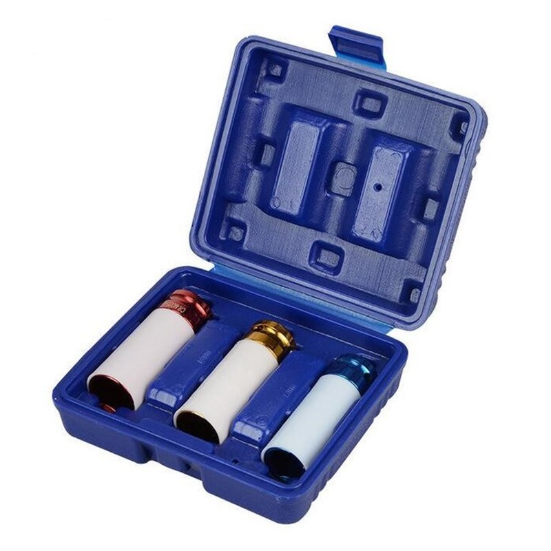 3pcs Thin Wall Deep Impact Lug Nut Socket Set Teflon Protect