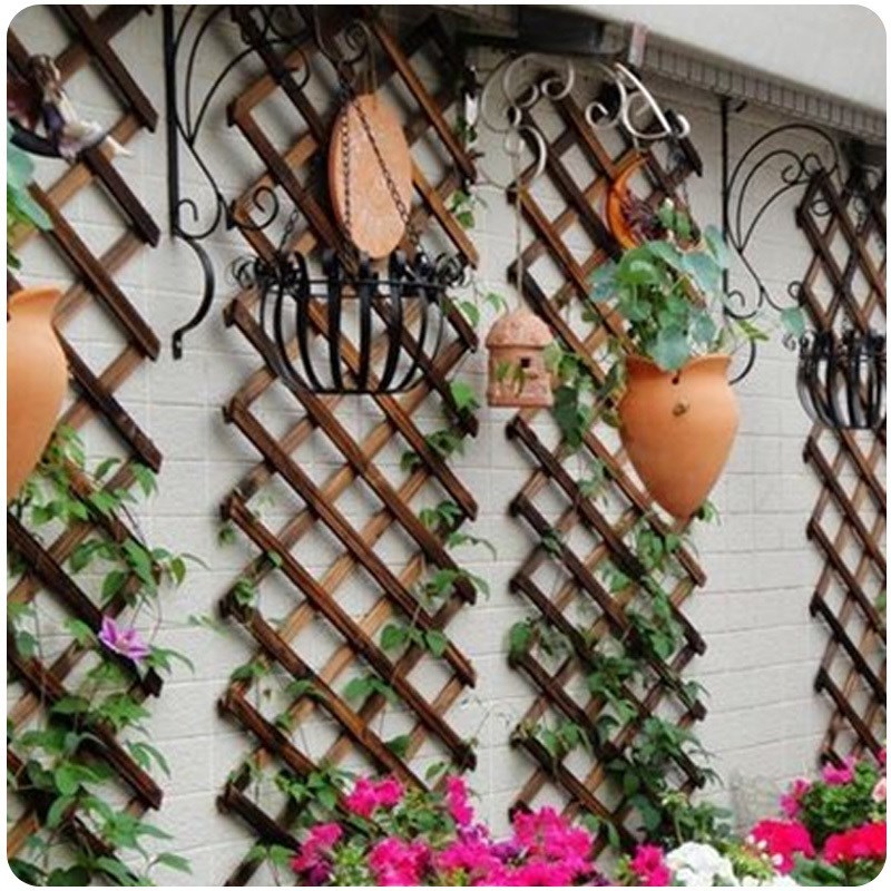 ZORASN 5Ft Expanding Wooden Garden Wall Fence Panel Plant Cl