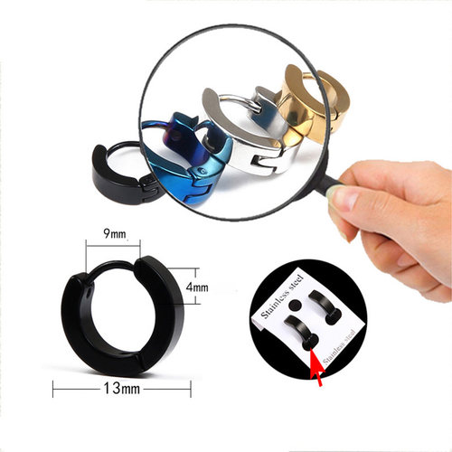好货1pair Anti-allergic titanium steel earring punk rock Stu