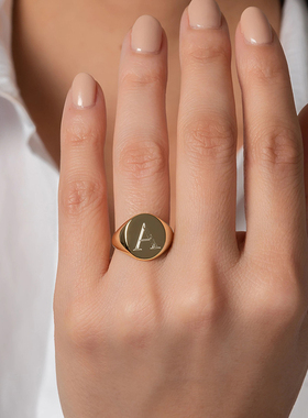 Anel de Sinete de A?o Inoxidvel Personalizado para Mulher