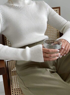 Sumuyoo 2022 Basic Turtleneck Women Sweaters Autumn Winter T