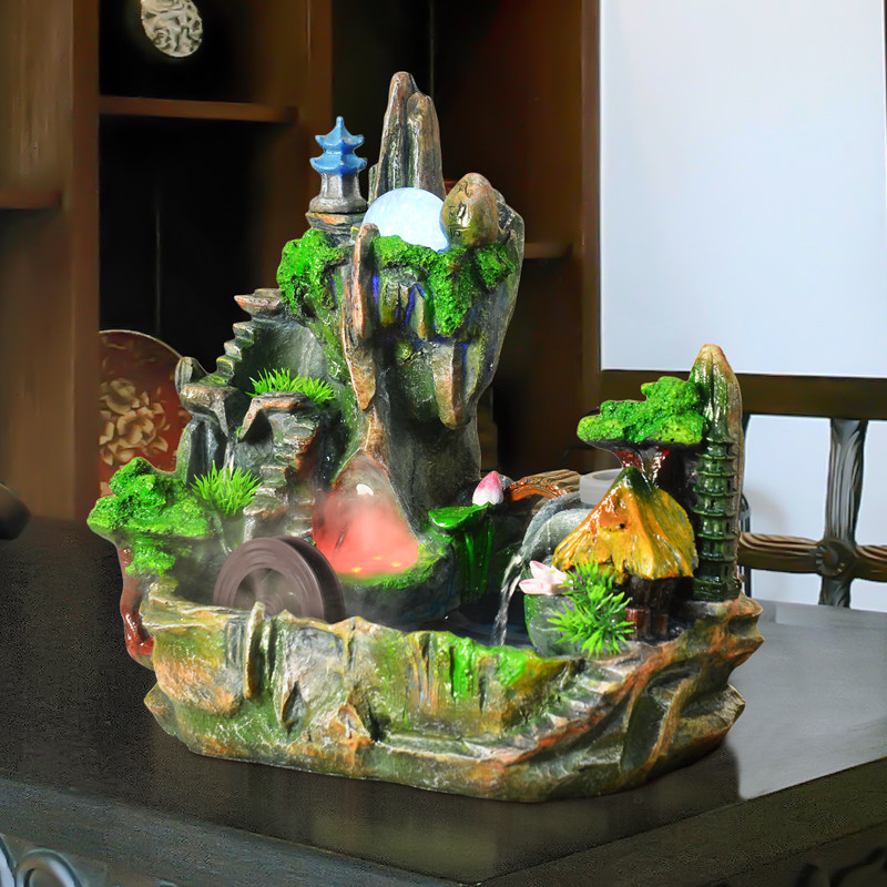极速假山 喷泉流水 工艺礼品摆饰盆景鱼池加湿器 开业送礼结婚礼