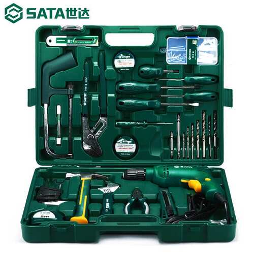 好货世达 SATA五金家用电动工具58件组套维修家装多功能电钻大功