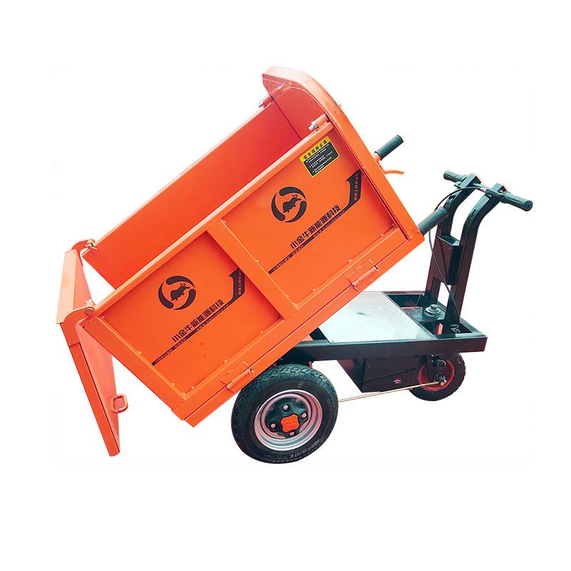 拉沙砂浆手推车养殖拉粪搬运翻斗车多功能电动灰斗车电动倒骑驴