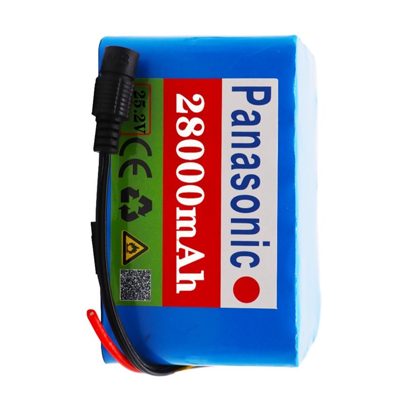 New 24V 28Ah 6S5P 18650 li-ion battery pack 25.2 V28000mAh e