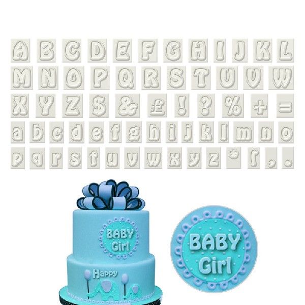 64pcs/Set Characters Upper& Case Alphabet Letters Cake Mold