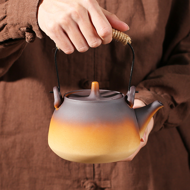户外围炉煮茶壶泡茶家用陶瓷茶炉烧水壶套装炭火炉明火木炭焖茶壶