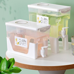 双滤网冷水壶带龙头家用凉白开果汁水果饮料茶桶大容量耐高温水壶