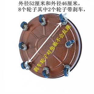 极速阳台金属铁轮加厚移动花盆托盘圆形万向轮煞车轮底座花架垫底