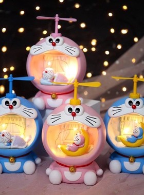 创意独角兽月亮灯少女心卧室摆件毕业礼物小夜灯不插电生日礼物女