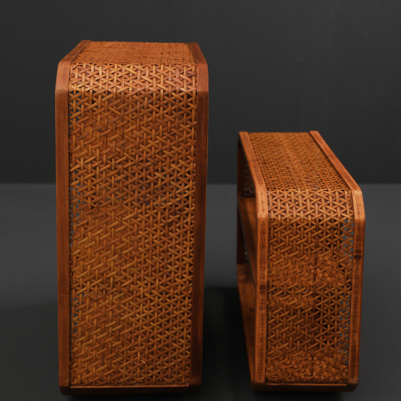 山山竹木竹编茶棚架茶柜茶具收纳架博古架展示柜茶道复古配件储物