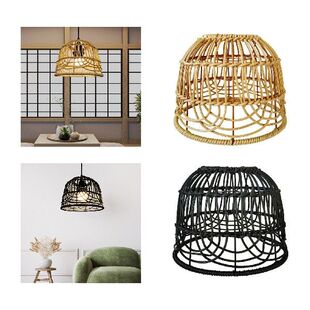 极速Rattan Round Woven Lampshade Modern Replacement Accessor