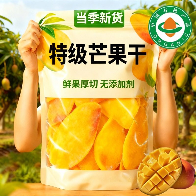 特级芒果干无糖无添加攀枝花天然厚切果干烘焙专用休闲零食品果脯